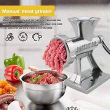 Small Heavy Duty Meat Grinder Mincer Stuffer Manual Sausage Filler Sauce Maker Machine - 銀色 - 查看 3