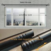 Lightweight, Minimalist & Practical Black Curtain Rod Set, Spiral Assembled, Fits 23-80 Inch Windows, Suitable For Hanging Thin Curtains, Shades, Sheers. Wall-Mounted Installation. Suitable For Bedroom, Patio, Kitchen, Living Room, Dining Room, Office. Curtain Rod Comes With Clip Rings