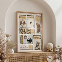 1/3 pièces Œuvre murale abstraite avec motif léopard boule 8. Impressions sur canevas léopard rétro pour la décoration de chambre à coucher, salon ou bureau. Décoration sans cadre - Multicolore - Voir 4