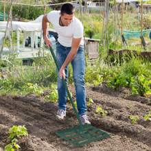 VA-Cerulean Metal Rake 25x50cm 25x75cm Leveler Lawn Rake Golf Garden Grass Leveling Rake With Non-Slip Rubber Handle Adjustable Length Levelawn Rake For Sanding Stripping Perfect Lawn Green - 25x50cm - View 8