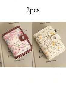 1pc Floral With Multiple Card Slots Delicate Design Large Capacity Compact Size Suitable For Driver's License Cards And Other Documents Thin Lightweight Zipper Card Cash Portable Card Holder Card Holder Wallet Business Card Holder Credit Card Holder Card Holder Women Photocard Holder For Women Wallet Mini Wallet Purse Wallet Card Wallet