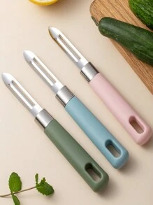 1pc Stainless Steel Fruit And Vegetable Peeler, Multifunctional Fruit And Vegetable Peeler, Potato Peeler,Potato Peeler,Carrot Peeler,Melon Slicer,Apple Peeler,Peeler,Vegetable Peeler,Peeler,Cucumber Slicer,Multifunctional Vegetable Slicer - Multicolor - View 2