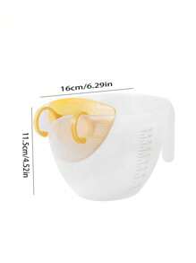 1pc Multifunctional Egg Liquid Measuring Cup With Strainer & Pour Spout, Home Rice Washing Filter Cup
