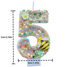 Nến sinh nhật số Sparkly Bees & Floral Trang trí bánh tiệc kỷ niệm Lễ kỷ niệm Nến sinh nhật người lớn Không khí Nến sinh nhật số thủ công DIY, Ngày lễ tình nhân trở lại trường - Nhiều màu - Xem 4