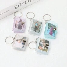 1pc Custom 16 Sheets 1 Inch Photo Mini Photo Album Keyring, 16 Pockets Photo Storage PVC Mini Small Photo Album Binder With Keychain Clear Pocket Photo Album Keychain For Cards, Pictures, Picture Cards Personalized Gifts For Women/Men, Personalized/Customized Keychain, Bag Charms, School Supplies, For Teenagers, Junior High School Students, Middle School Students, High School Senior High School Students, College Students, University Students, Freshman, Sophomore, Underclassmen,Delicate Romance, Utilitarian Chic - Mini Photo Album Keychain - View 7
