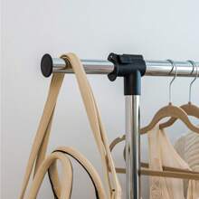 Local Shipping IRIS USA Portable Double-Rod Height Adjustable Clothes Rack With Extendable Bar And Lockable Wheels, Rolling Garment, Double Rod Wardrobe Rack, Easy Assemble, For Clothes, Belts, Shoes, And Bags - 單寬度伸縮桿 - 查看 5