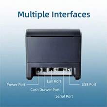 Thermal Receipt Printer 3'1/8 80mm Direct Thermal Printer USB Serial LAN Port POS Printer ESC POS Command Cash Awer - USB+Serial+Lan - View 5