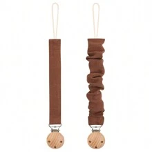 2 件/包带松紧带的奶嘴夹 | 婴儿奶嘴链夹 | 通用奶嘴夹，带山毛榉木扣，适用于婴儿出牙玩具牙胶 | 男孩女孩的理想婴儿礼物 - 彩色 - 查看 14