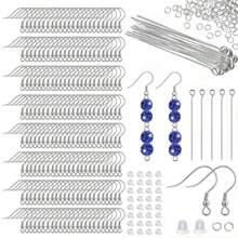 200 Pieces Stainless Steel Hypoallergenic Earring Hooks, Eye Pins Kit For Earring Making, Jewelry Findings Supplies With Jump Rings And Backs