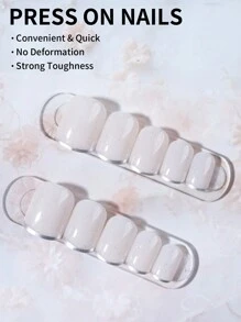 24 pièces Autocollants pour ongles carrés courts pailletés pour French manucure, ajustement parfait, en matériau acrylique. Le set comprend : 1 pièce de gel de gelée et 1 pièce de lime à ongles. Convient pour les femmes et les filles pour une utilisation quotidienne et les accessoires de French manucure pour les fêtes - Multicolore - Voir 2