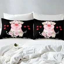 3pcs Customized Bedding Set, Butterfly Pattern, Personalized Name, Digital Printing, 100% Polyester Fabric, Suitable For Girls, Gift Choice, Multifunctional, Decorative, Letter Pattern, Fashion & Modern, Colorful, Cute & Charming, Casual & Versatile, Customizable, Personalized, Unique, Ideal Gift For Him/Her - Multicolor - View 6