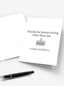 1pc Humorous Birthday Greeting Card With Envelope, Comical Older Than Me Message, High-Quality Paper Material, Versatile For Men, Women, Friends, Family - Ideal For Sibling, Parents & Best Friend Birthday Celebrations - Multicolor - View 7