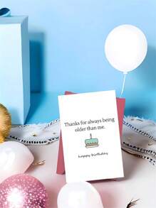 1pc Humorous Birthday Greeting Card With Envelope, Comical Older Than Me Message, High-Quality Paper Material, Versatile For Men, Women, Friends, Family - Ideal For Sibling, Parents & Best Friend Birthday Celebrations - Multicolor - View 9
