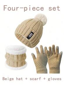 Conjunto de cinco o siete piezas de gorro, bufanda, orejeras, guantes y calcetines para mujer para otoño e invierno. Gorro de punto grueso y aterciopelado, resistente al viento y al frío, bufanda de punto, guantes de punto, orejeras cálidas, calcetines cálidos. Regalos de invierno para mujeres