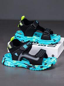 New Summer Open Toe Sandals For Kids, Boys & Girls Breathable Anti-Skid Soft Sole Beach Shoes Light-Weight Sports Sandals, Suitable For Campus, Beach, Casual, Daily Wear, Sports