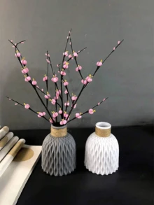 1pc 创意水波纹塑料花瓶花盆花篮摆件客厅现代家居装饰客厅电视柜家居装饰