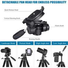 VICTIV 74" Camera Tripod, Tripod For Camera And Phone, Aluminum Heavy Duty Tripod Stand For Canon Nikon With Carry Bag And Phone Holder, Compatible With DSLR, IPhone, Spotting Scopes, Max Load 15 Lb - 橘色 - 查看 11