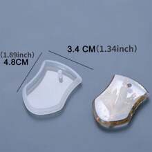 6 件 DIY 钥匙扣吊坠硅胶模具套装 - 用于制作水晶环氧树脂吊坠和珠宝