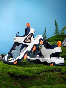 儿童凉鞋，新款男童女童夏季凉鞋，校园风格，防滑鞋底，透气，轻便，钩环设计，适合户外、游乐场、游泳池、保护脚趾