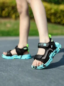 New Summer Open Toe Sandals For Kids, Boys & Girls Breathable Anti-Skid Soft Sole Beach Shoes Light-Weight Sports Sandals, Suitable For Campus, Beach, Casual, Daily Wear, Sports