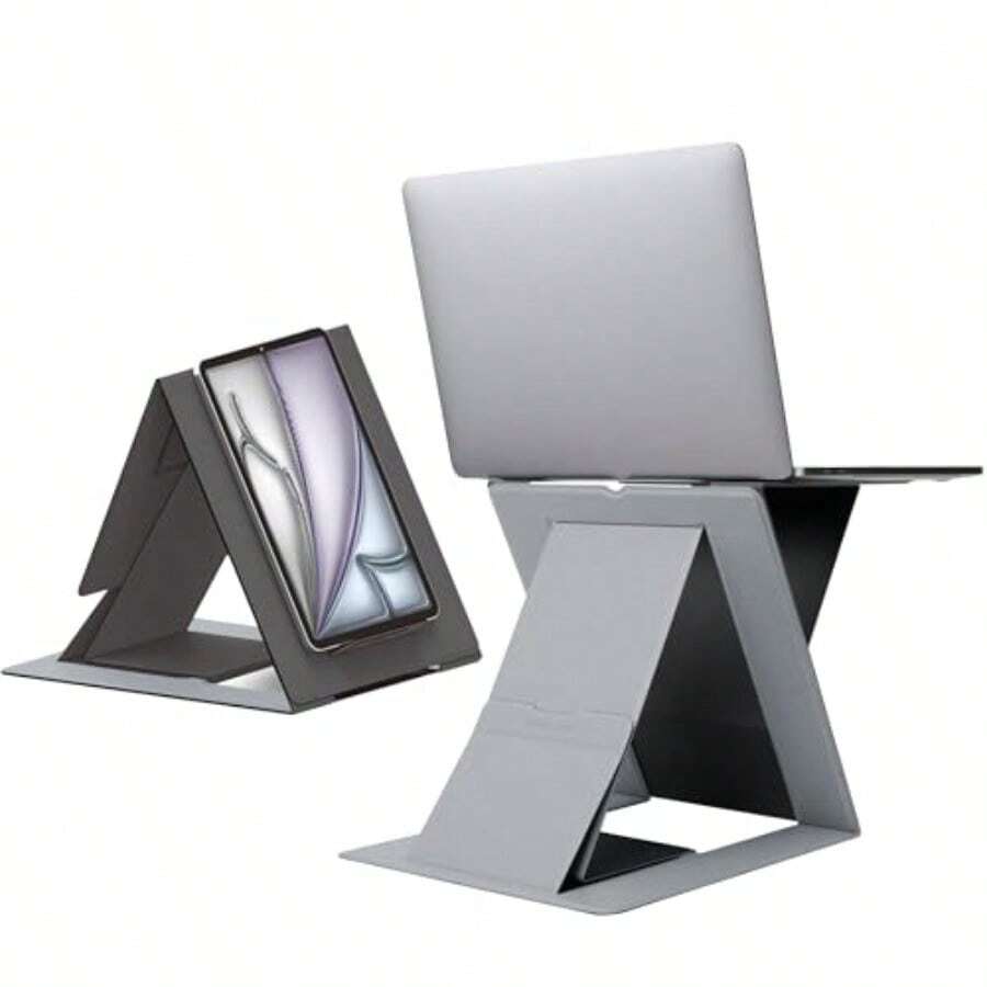 MOFT Z Slim Adjustable Laptop Stand Riser Foldable Laptop Holder 4 Sitting Modes Compatible Most Laptops 17 Inch Hold 22 Lbs Black - Black1 - View 1