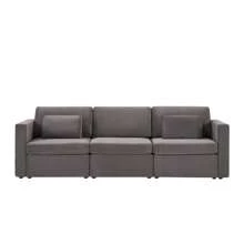 Modern Velvet Modular Sectional Sofa, Convertible Sofa Set With Pillows, Oversized Sectional Couches For Living Room, Loft, Apartment, Office - Dark Gray 3 Seats
