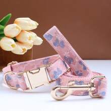 Collier et laisse en dentelle personnalisé pour chien, collier pour animal de compagnie réglable avec nom et numéro de contact personnalisés, convient pour les fêtes, les mariages et les petits, moyens et grands chiens