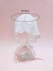 1 pieza Sombrero de bebé niña con detalles de encaje blanco, cofia de bebé para primavera/verano, gorro para recién nacido