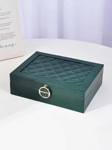 1pc Multi-Layer Leather Locked Jewelry Storage Box & 3-Layer Acrylic Jewelry Box, Suitable For High Capacity, Anti-Oxidation Earrings, Rings, Watches, Necklaces, Bracelets, Stackable Storage Box, Jewelry Earrings, Necklaces, Bracelets, Watches Display Storage Box, Elegant Display Packaging Storage Device, Ideal Gift For Wife's Room Decor, Home Decor, Bathroom Decor, Bedroom Decor. Valentine's Day