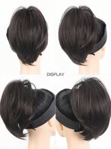 Ponytail Extension 8" Short Claw Ponytail Messy Straihgt Hair Bun Hair Piece Synthetic Wig Extensions Natural Straight Chignon Hairpieces For Women, Halloween - Multicolor - View 6