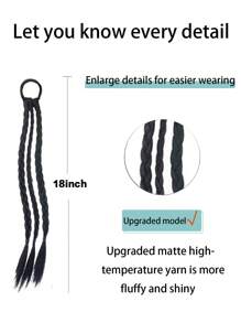 18-Inch Sweet Punk Braided Wig, Messy Braids/Boxer Braids Style, Bicolor Fashionable, Handmade Braided Hair Scrunchies - Multicolor - View 5