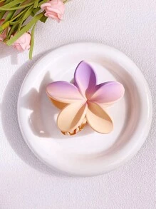 1pc/6pcs Geometric Pattern Casual Party Cute ABS Plastic Ombre Splicing Floral Hair Clips, Matte Texture, Hair Barrettes For Women