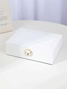 1pc Multi-Layer Leather Locked Jewelry Storage Box & 3-Layer Acrylic Jewelry Box, Suitable For High Capacity, Anti-Oxidation Earrings, Rings, Watches, Necklaces, Bracelets, Stackable Storage Box, Jewelry Earrings, Necklaces, Bracelets, Watches Display Storage Box, Elegant Display Packaging Storage Device, Ideal Gift For Wife's Room Decor, Home Decor, Bathroom Decor, Bedroom Decor. Valentine's Day