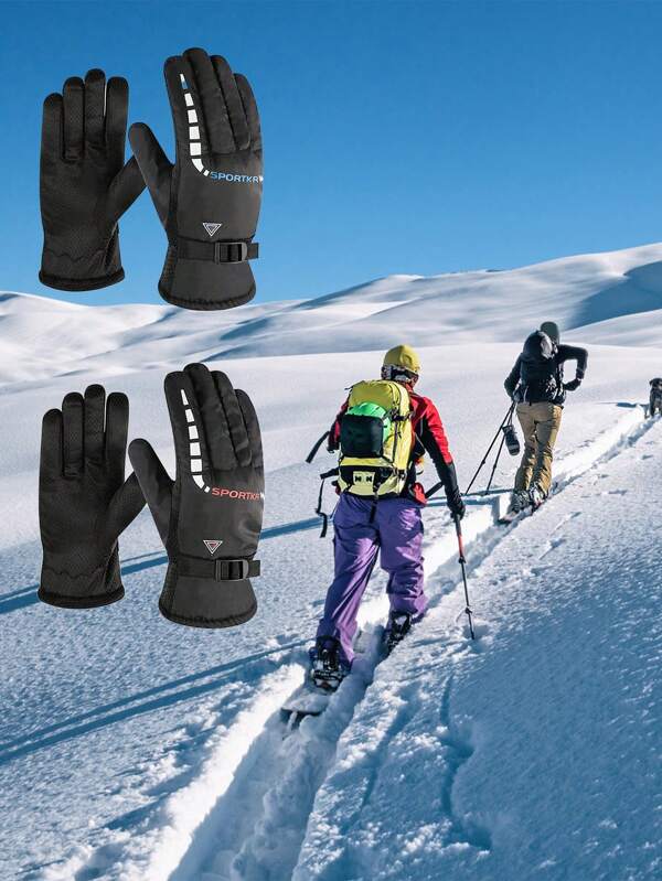 Winter Sports Cycling Gloves - Waterproof, Windproof & Warm Gloves, Full Finger Ski Gloves, Off-Road Outdoor Sports Gloves