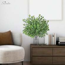 1片/3片/6片装，65厘米仿真桉树叶，假桉树枝，适用于DIY墙面装饰、场景布置、客厅卧室花瓶插花、婚礼、派对装饰、桌面摆设。也适用于秋冬季装饰、家居、厨房、婚礼、餐桌、中心摆件、办公室、花园、户外装饰。 - 綠色 - 查看 7