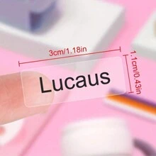 (Personnalisé) 60/120/180/240 pièces - Autocollants personnalisés transparents avec nom, étiquettes de fournitures de bureau imperméables personnalisées, autocollants pour albums scolaires, autocollants pour bouteilles d'eau, fournitures de bureau, cadeau de rentrée scolaire