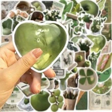 62PCS Korean Olive Green INS Style Graffiti Stickers For Luggage Phone Case Laptop Notebook Decals Kids Gift,School Supplies,Back To School - Green - View 7