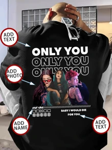 Customized Personalized Men's Loose Short Sleeve T-Shirt With , Add Your Own Images (Selfie/Family Photo/Pet Photo/Friend Photo/Party/Team/ Boyfriend/Girlfriend/Pet/Couple Matching/ Wedding Photo/Workwear) And Your Text To Design Your Personalized Printed T-Shirt,Stylish,Fashion,Hipster,Casual,Minimal Chic,Personalized,Customized,Custom,Unique,Guy Costumes,Capsule Wardrobe,Men Basic/Street Style,Ideal Gifts For Him,Boyfriend,Family,Friends,For Birthdays,For Vacation/Holiday,For School/Competition,For Sports/Climbing