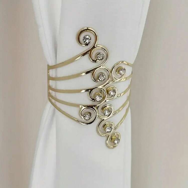 2 piezas/1 pieza Elegantes sujetacortinas de metal - Diseño de ala de cristal, Clips de cortina ajustables, Adecuados para dormitorio y sala de estar, Accesorio de decoración del hogar duradero - Multicolor - Añade 16