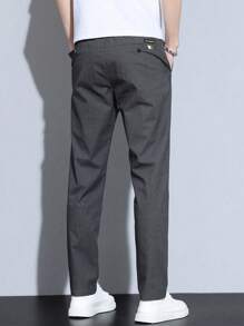 Men's Solid Color Cone Casual Pants With Pockets