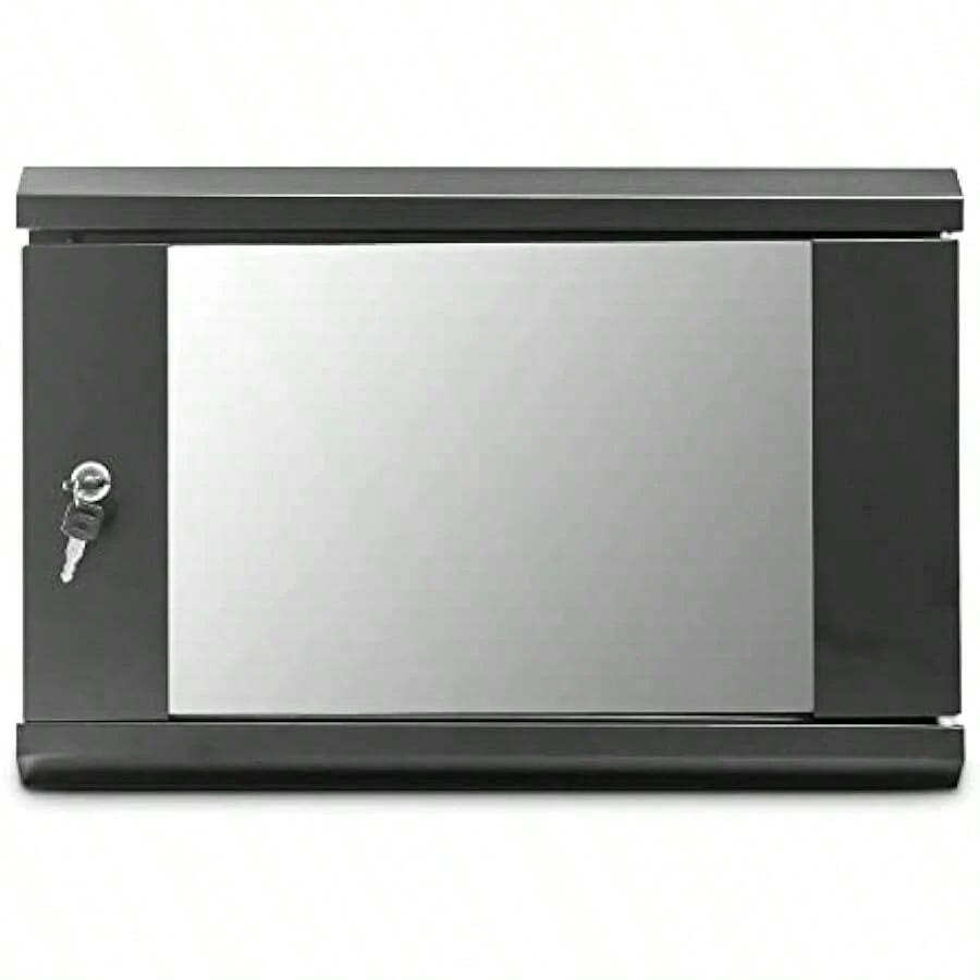 6U 450mm Deep Wall Mounted 19 Inch Black Storage Rack For Home Office ...