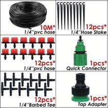 Bộ tưới nhỏ giọt cho vườn, Bộ ống phân phối nước trống 1/4 inch cho hệ thống tưới vườn, Thiết bị tưới nước tự động DIY cho cây trồng, vườn, nhà kính, sân, bồn hoa, bãi cỏ - Nhiều màu - Xem 16