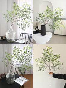 1pc,110CM Long Artificial Bamboo Leaves, Nandina Domestica, Fake Shrub Branches And Leaves Decorations, Safe Plastic Material Suitable For Home Indoor And Outdoor Decoration, Living Room, Bedroom, Desk, Office, Festival Celebration, Minimalist Garden Style Arrangement