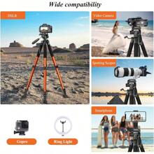VICTIV 74" Camera Tripod, Tripod For Camera And Phone, Aluminum Heavy Duty Tripod Stand For Canon Nikon With Carry Bag And Phone Holder, Compatible With DSLR, IPhone, Spotting Scopes, Max Load 15 Lb - 橘色 - 查看 5