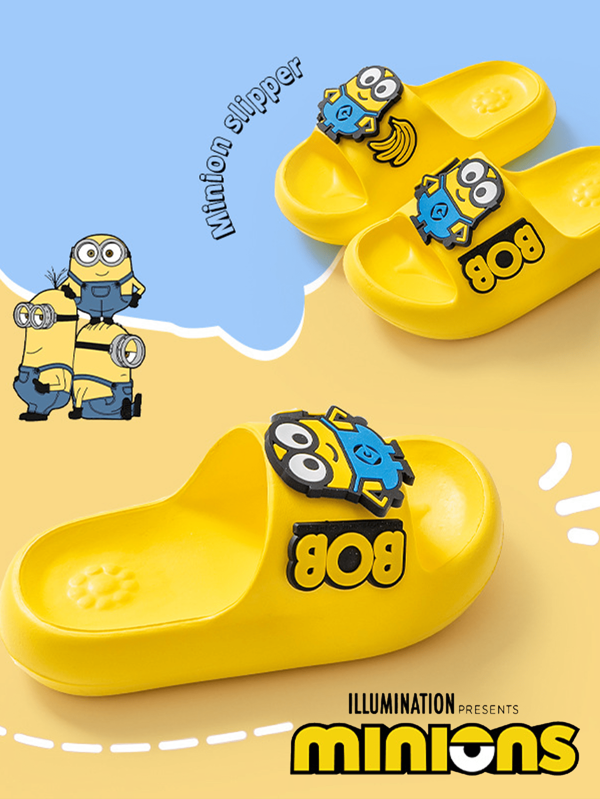 Minions Chinelos Minions, Sapatos Minions, Sapatos de Desenho Animado, Antiderrapantes, Banho Bonito para Banheiro Interno, Sapatos de Praia, Para Menino e Menina, Para Crianças