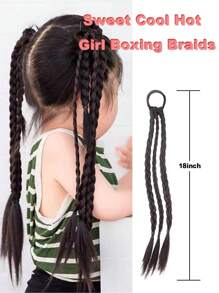 18-Inch Sweet Punk Braided Wig, Messy Braids/Boxer Braids Style, Bicolor Fashionable, Handmade Braided Hair Scrunchies - Multicolor - View 6