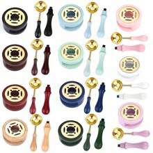 2 Pcs/Set Retro Sealing Wax Furnace Stove Pot Wood Handle Sealing Wax Spoon Wax Sealing Decorative For Candle Stamp Wax Stamp