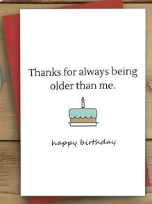 1pc Humorous Birthday Greeting Card With Envelope, Comical Older Than Me Message, High-Quality Paper Material, Versatile For Men, Women, Friends, Family - Ideal For Sibling, Parents & Best Friend Birthday Celebrations - Multicolor - View 13
