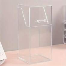 1 pezzo Scatola di stoccaggio trasparente per supporto mascherine, scatola multifunzione in acrilico anti-polvere con coperchio e supporto