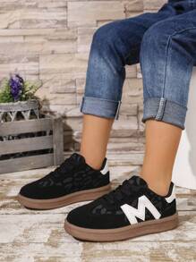 Kindermode Luipaardpatroon Sneakers, Nieuwe Zachte Bodem Casual Sneakers, Lage Antislip Skate Schoenen, Lente/Herfst